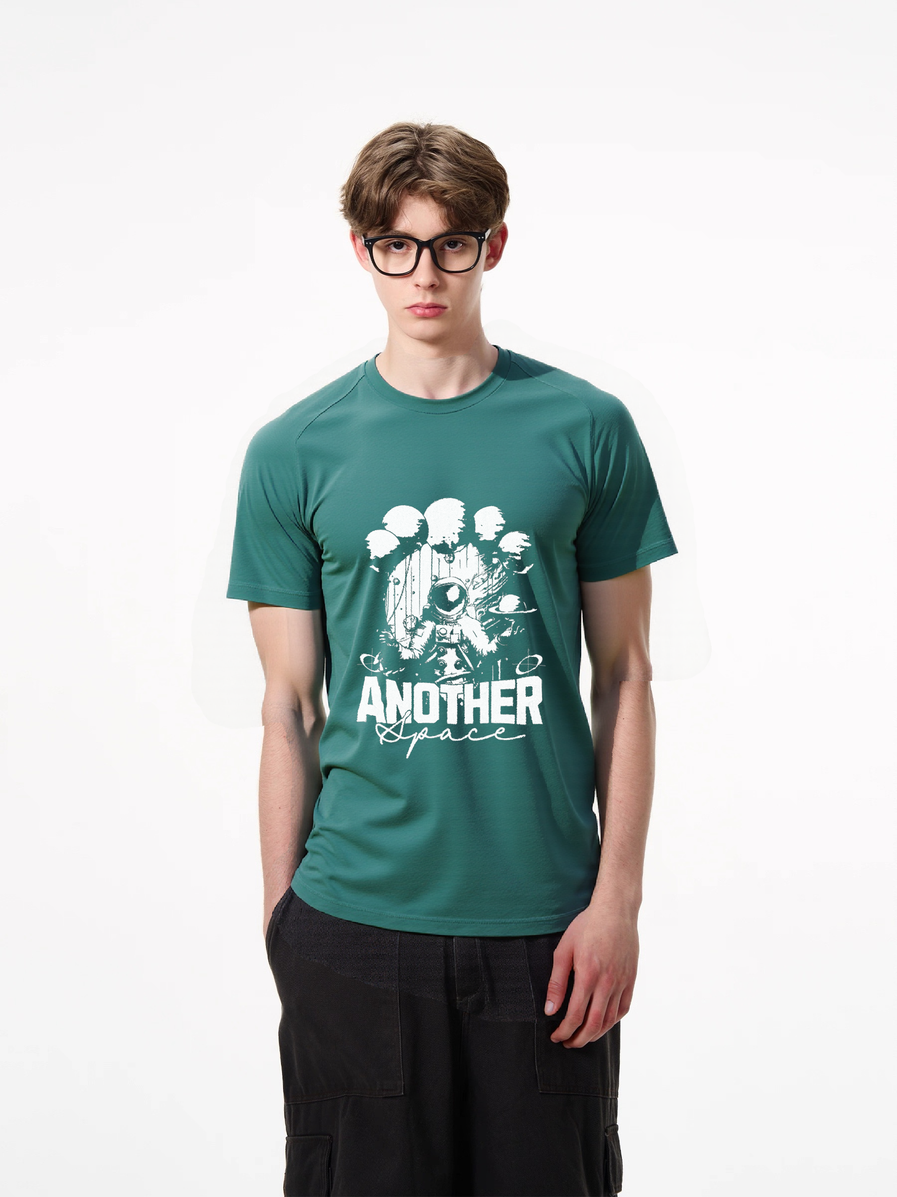 1pcs T Shirt featuring astronaut print, stylish and trendy design in various colors, comfortable 180g pure cotton, perfect for space enthusiasts, spaceman graphic, unique stylish look. Casual Wear Stylish and Casual T-Shirts in Classic