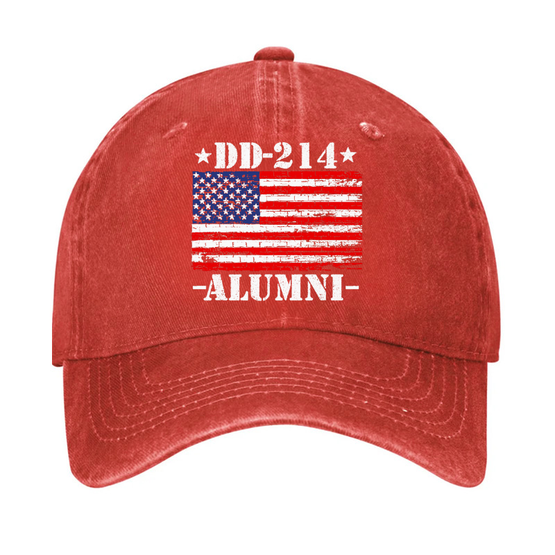 DD-214 Alumni Military Veteran American Flag Patriotic  Hat