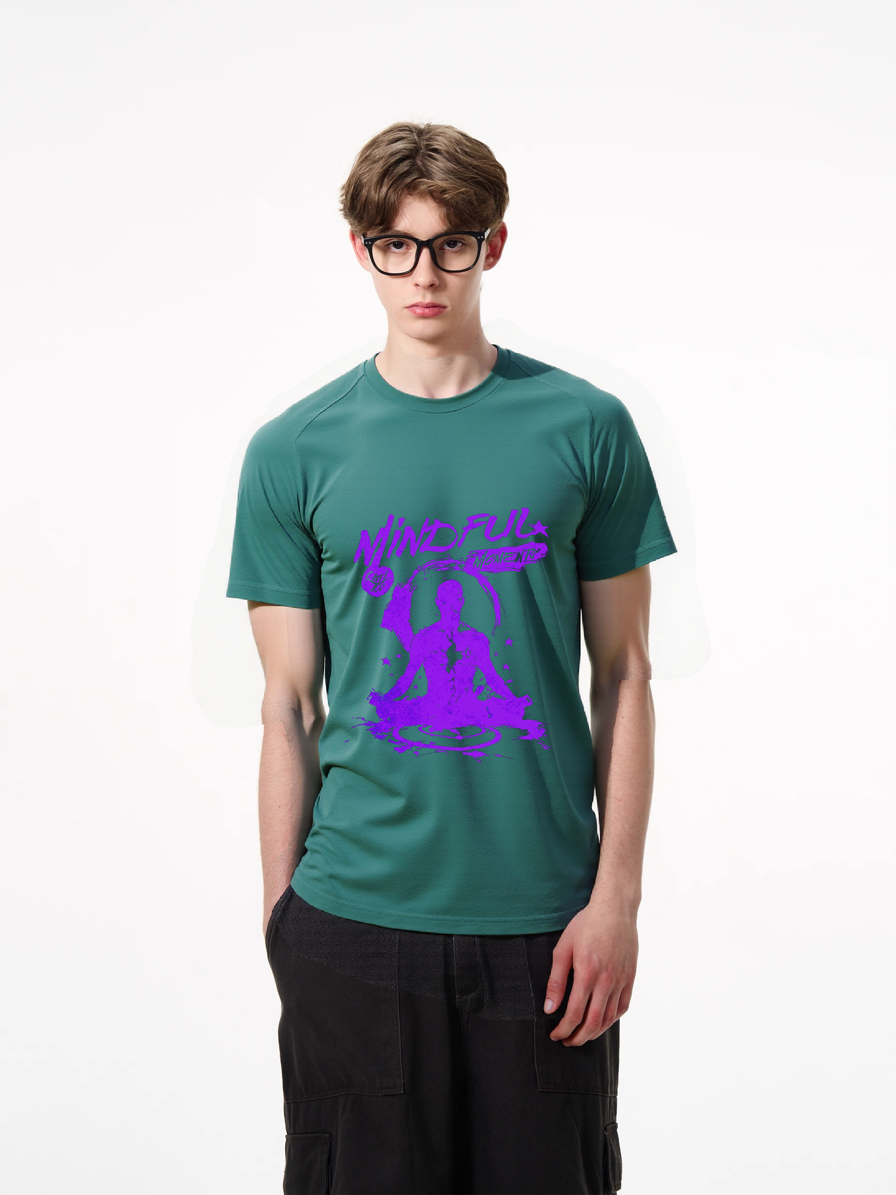 1pcs Mindful Moments T-Shirt featuring a serene silhouette print, perfect for meditation enthusiasts. Available in various colors, this trendy 180g pure cotton top is ideal for everyday wear. Comfy Everyday Tee Heavenly' Designs: