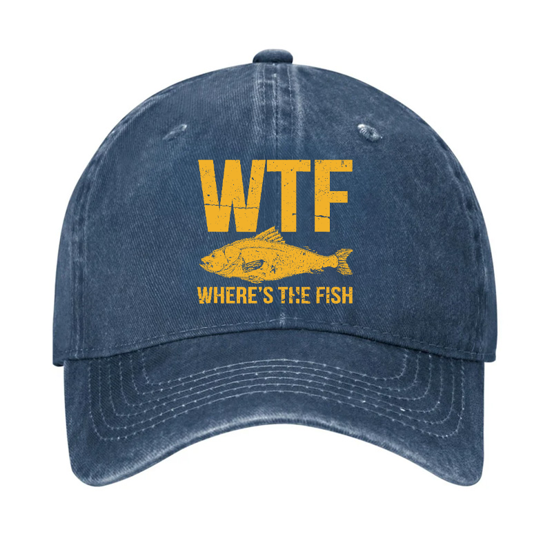 WTF Where's The Fish Funny Uniex Hat