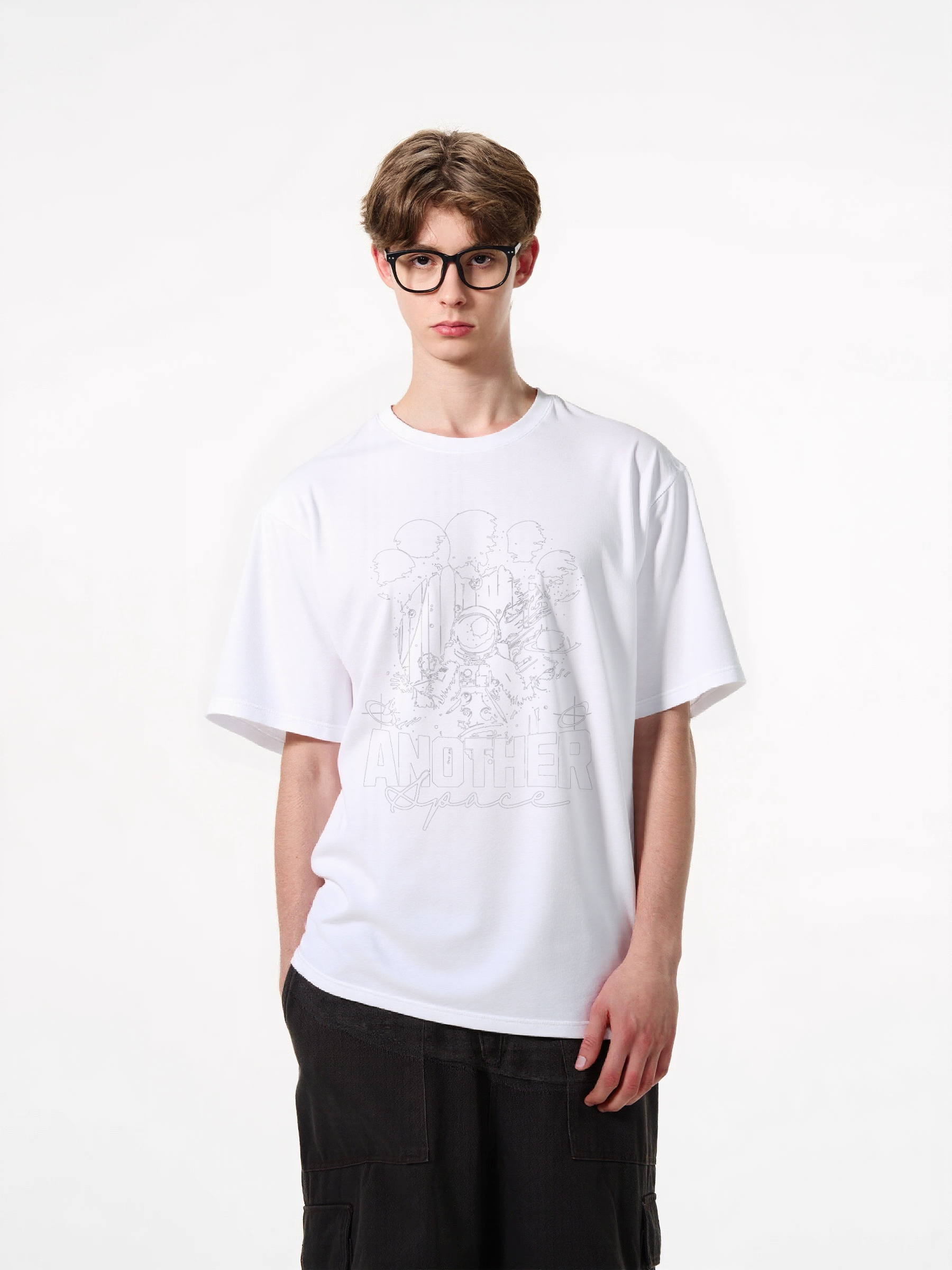 1pcs T Shirt featuring astronaut print, stylish and trendy design in various colors, comfortable 180g pure cotton, perfect for space enthusiasts, spaceman graphic, unique stylish look. Casual Wear Stylish and Casual T-Shirts in Classic