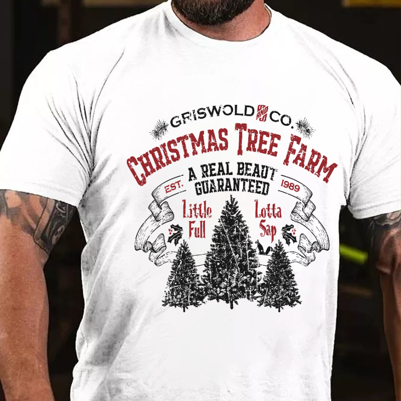 Griswold Co. Christmas Tree Farm A Real Beaut Guaranteed Est. 1989 Funny Men's T-shirt