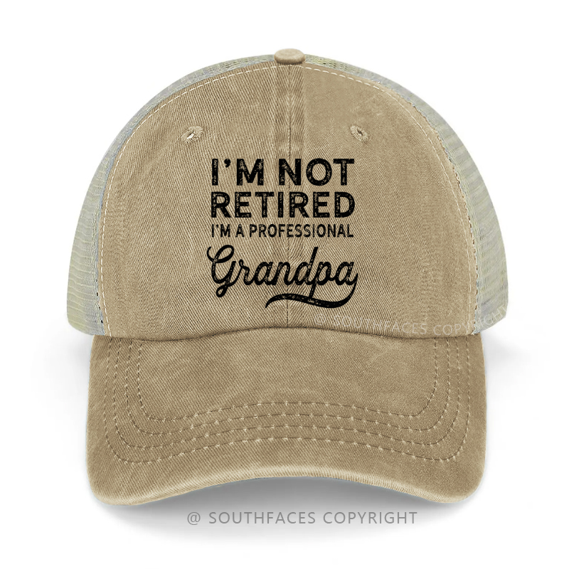 I'm Not Retired I'm A Professional Grandpa Funny Family Trucker Cap