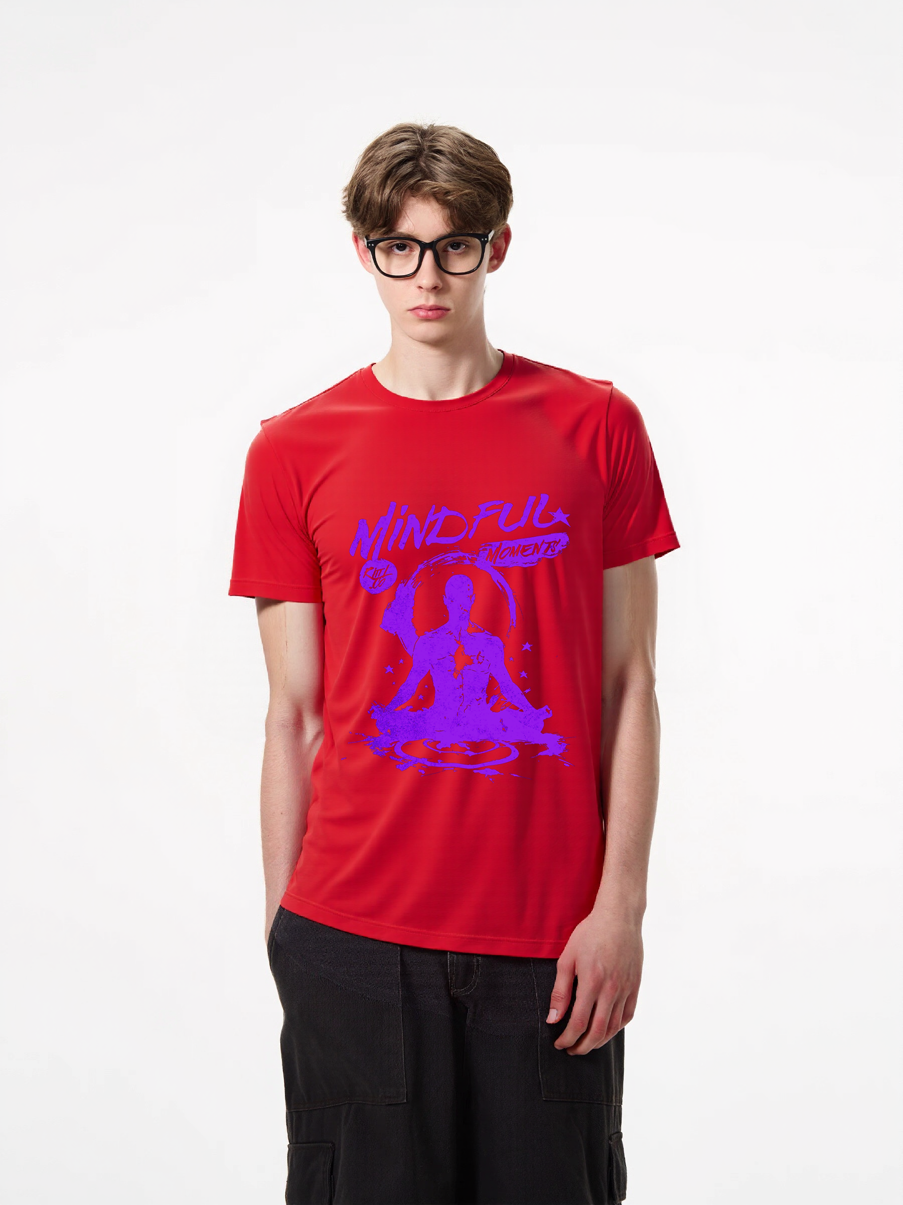 1pcs Mindful Moments T-Shirt featuring a serene silhouette print, perfect for meditation enthusiasts. Available in various colors, this trendy 180g pure cotton top is ideal for everyday wear. Comfy Everyday Tee Heavenly' Designs: