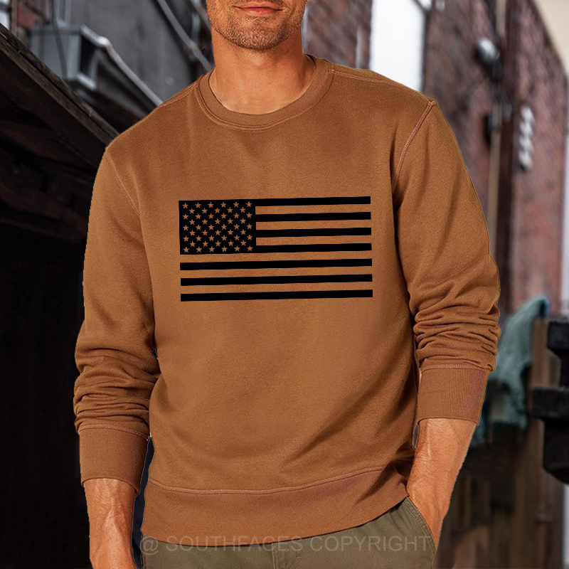 Classic American Flag Print For Men Sweatshirt