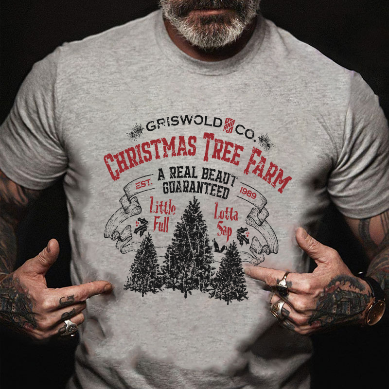 Griswold Co. Christmas Tree Farm A Real Beaut Guaranteed Est. 1989 Funny Men's T-shirt
