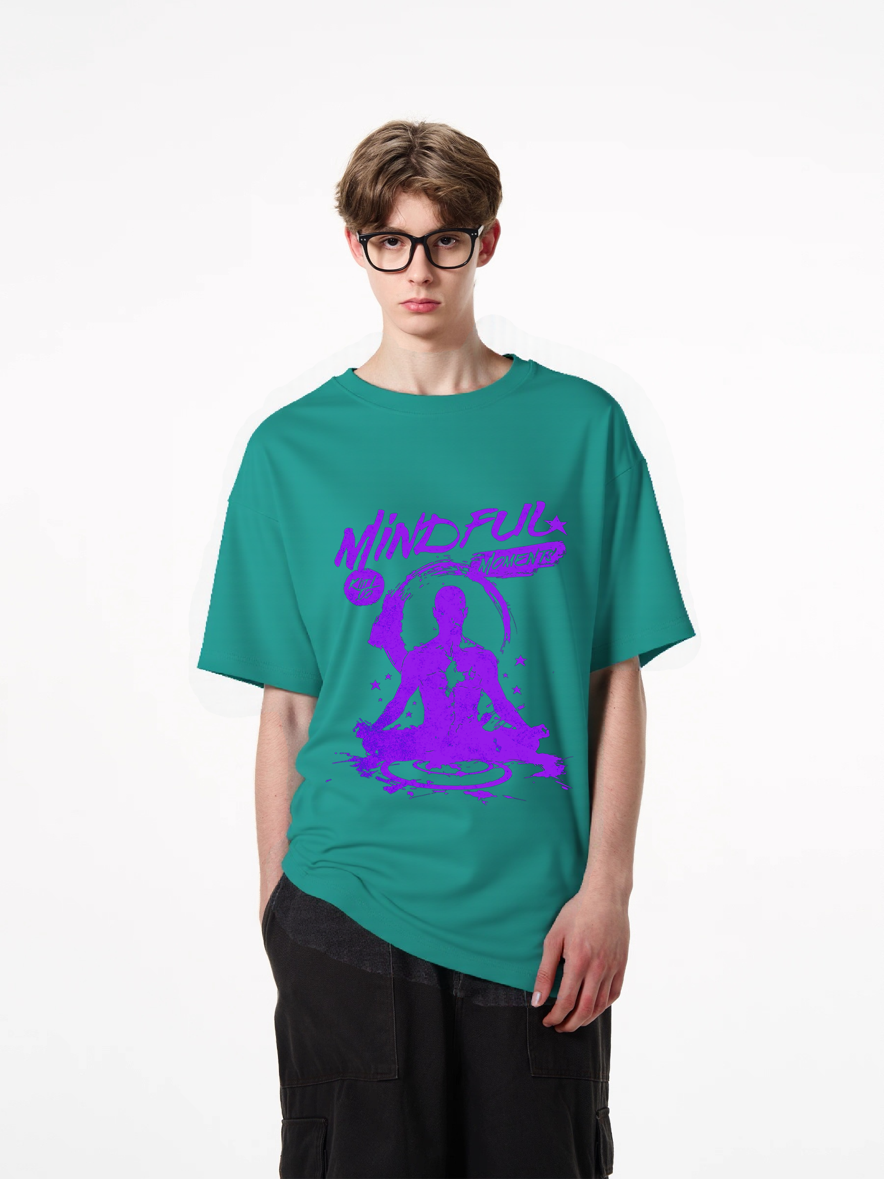 1pcs Mindful Moments T-Shirt featuring a serene silhouette print, perfect for meditation enthusiasts. Available in various colors, this trendy 180g pure cotton top is ideal for everyday wear. Comfy Everyday Tee Heavenly' Designs: