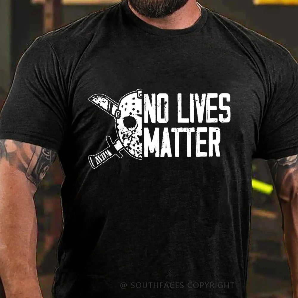 Mens Halloween Funny T-shirt Jason No Lives Matter