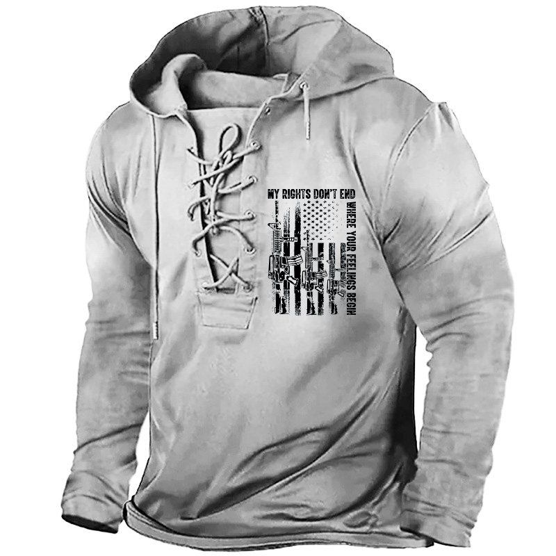 My Rights Don't End Where Your Feelings Begin Usa Flag Gun Retro Hoodie