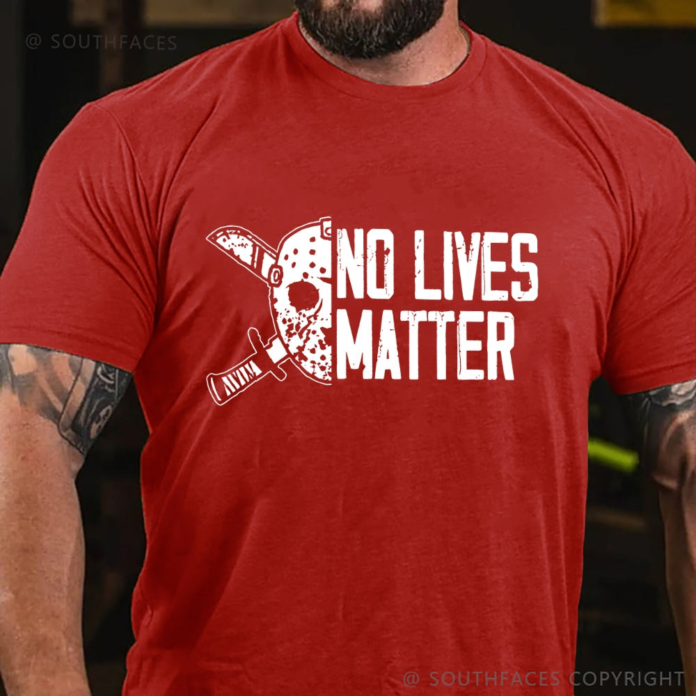 Mens Halloween Funny T-shirt Jason No Lives Matter