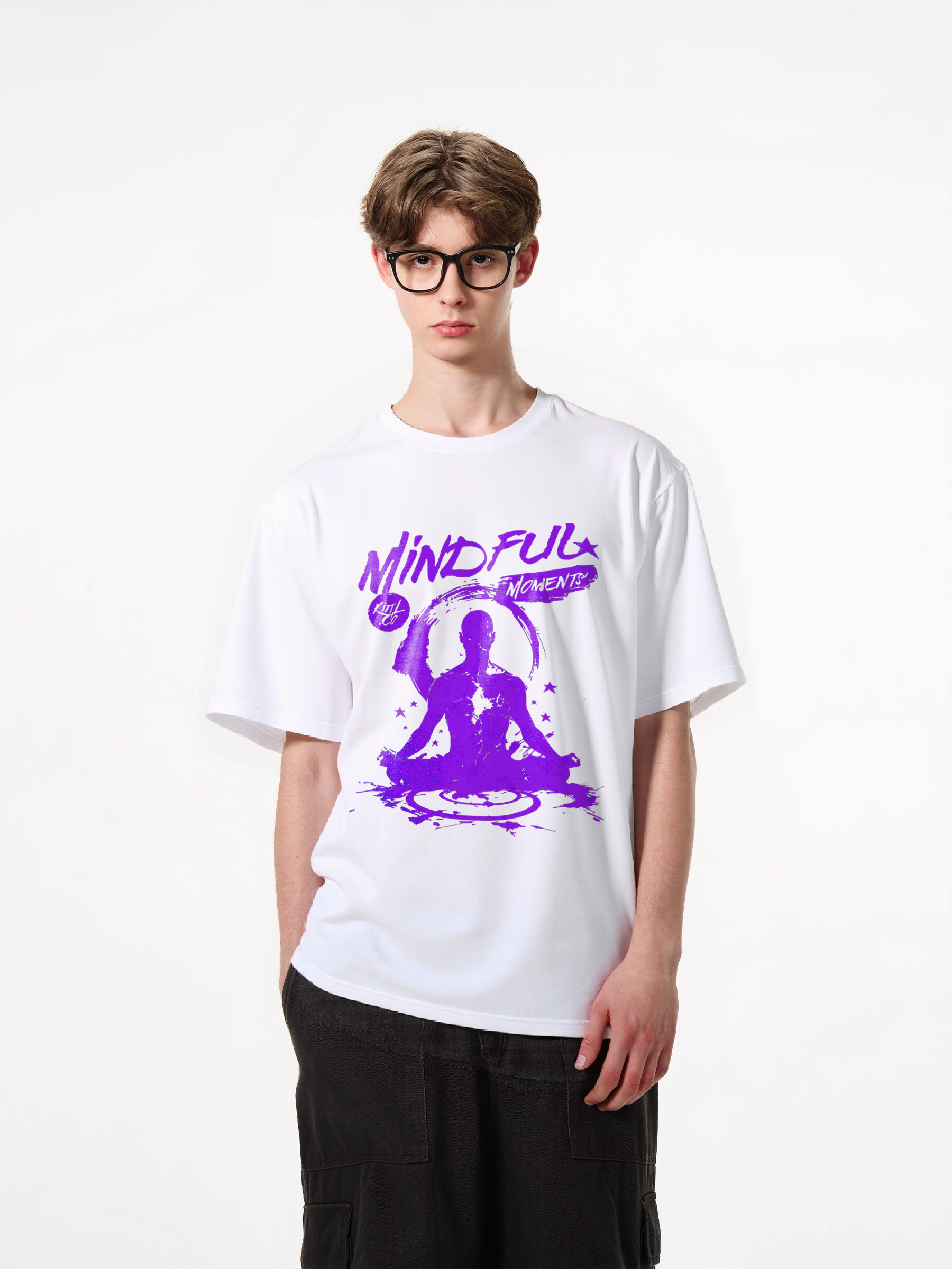 1pcs Mindful Moments T-Shirt featuring a serene silhouette print, perfect for meditation enthusiasts. Available in various colors, this trendy 180g pure cotton top is ideal for everyday wear. Comfy Everyday Tee Heavenly' Designs: