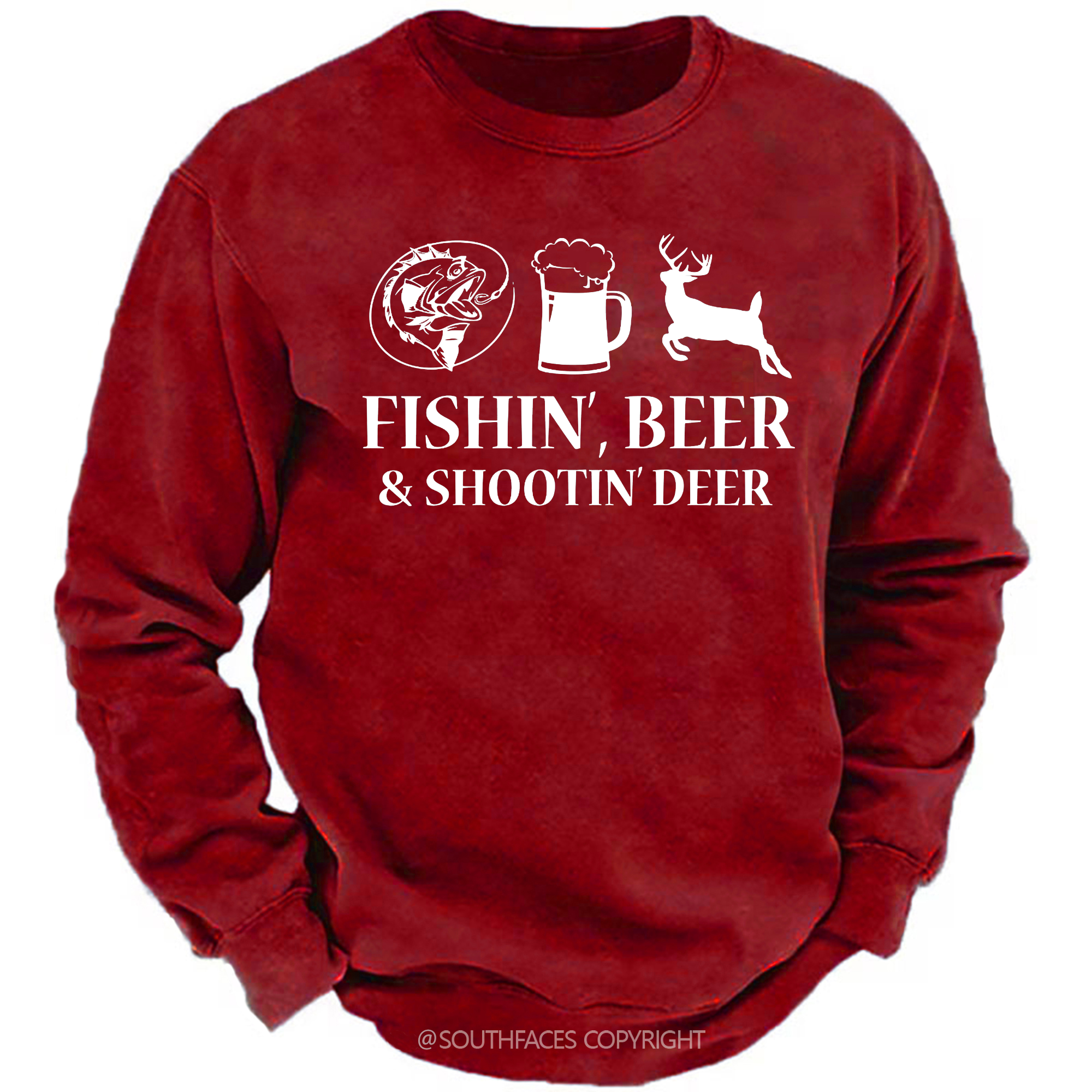 Fishin', Beer & Shootin' Deer Sweatshirt