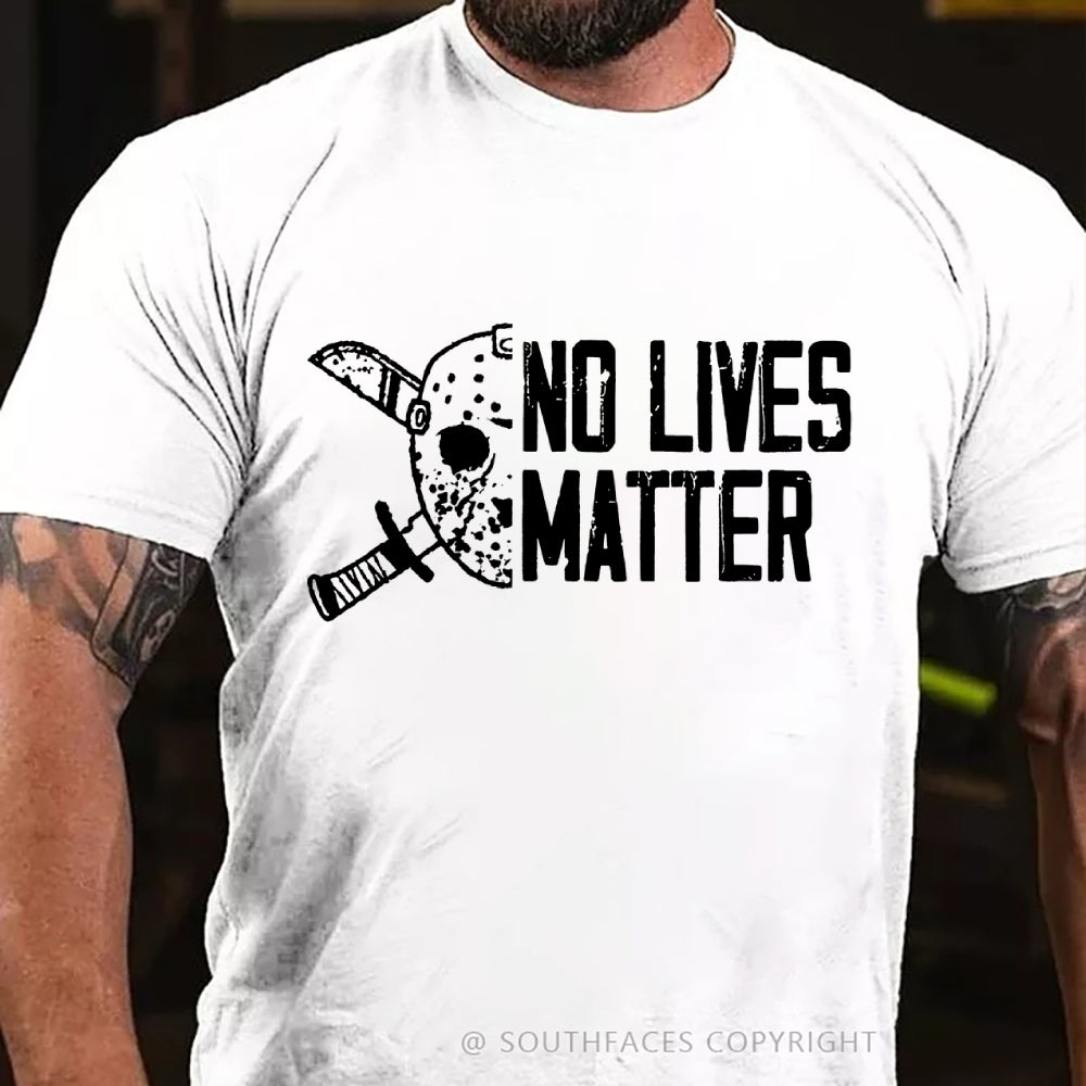 Mens Halloween Funny T-shirt Jason No Lives Matter