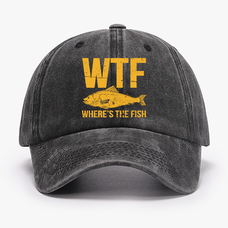 WTF Where's The Fish Funny Uniex Hat