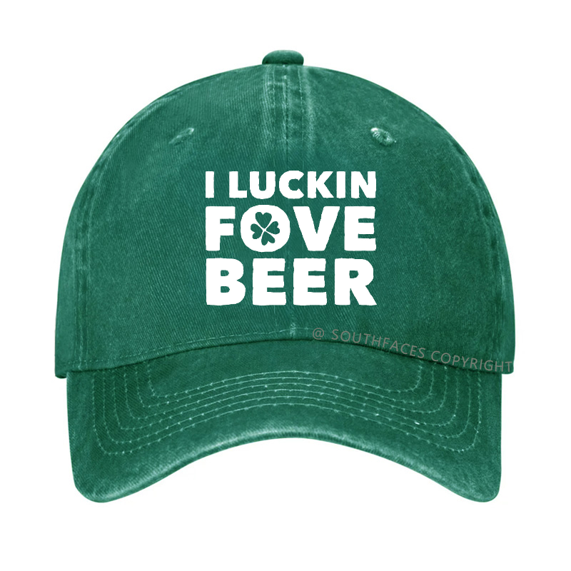 I Lucking Fove Beer Funny St. Patrick's Day Baseball Hat