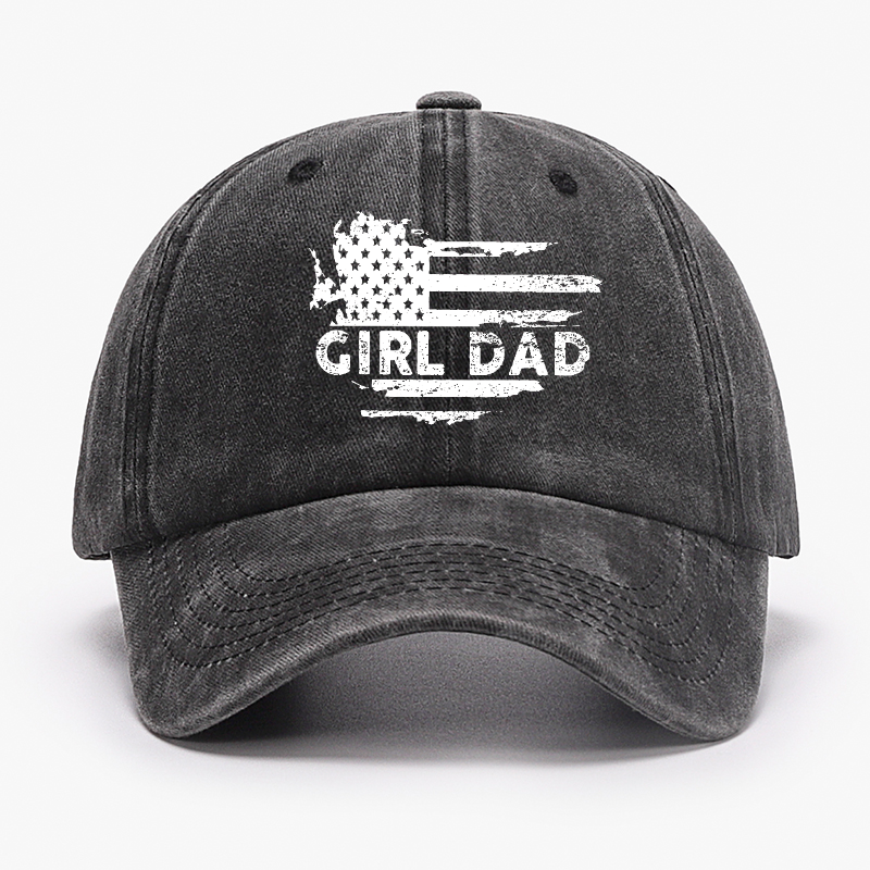 Girl Dad With Flag Print Funny Father Gift Hat