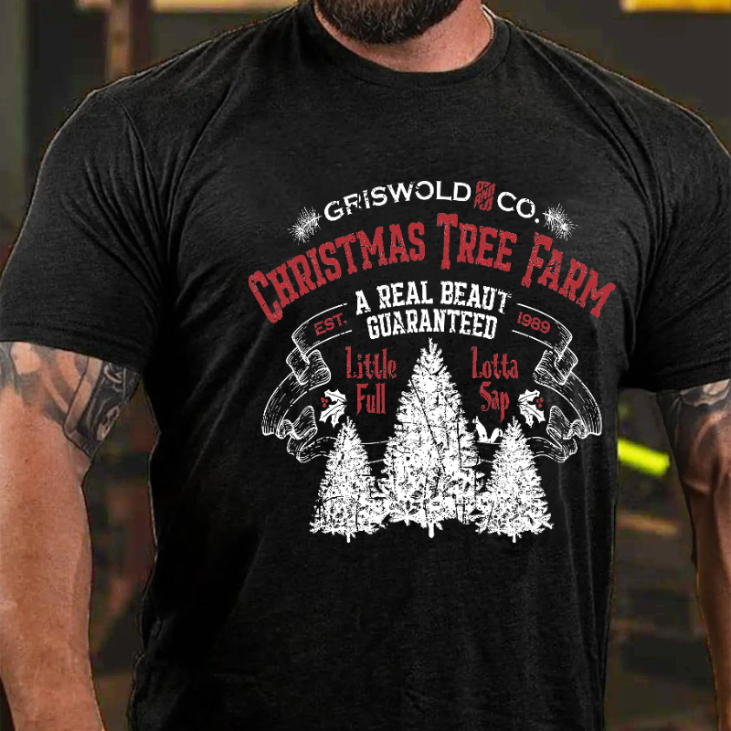 Griswold Co. Christmas Tree Farm A Real Beaut Guaranteed Est. 1989 Funny Men's T-shirt