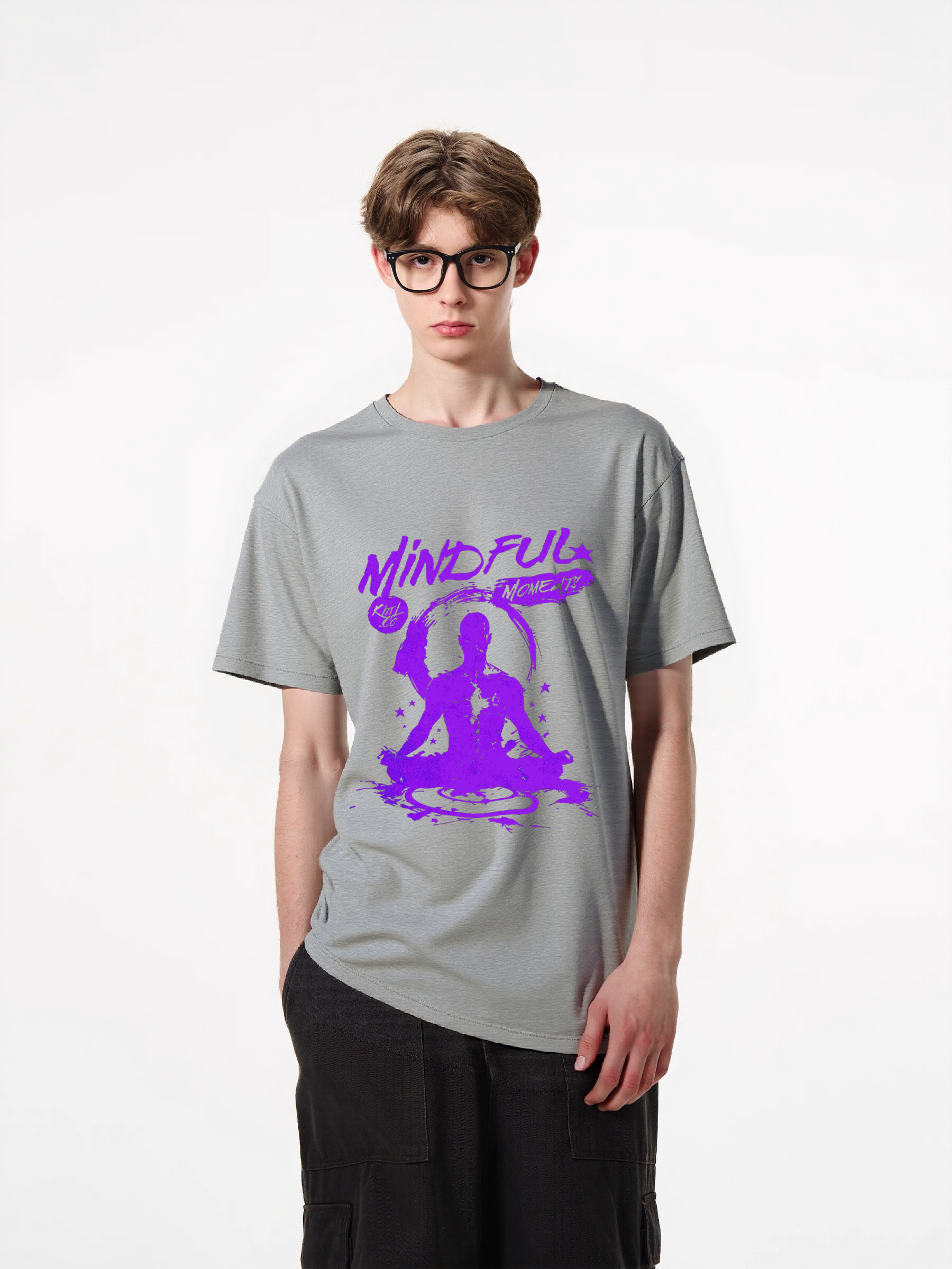1pcs Mindful Moments T-Shirt featuring a serene silhouette print, perfect for meditation enthusiasts. Available in various colors, this trendy 180g pure cotton top is ideal for everyday wear. Comfy Everyday Tee Heavenly' Designs: