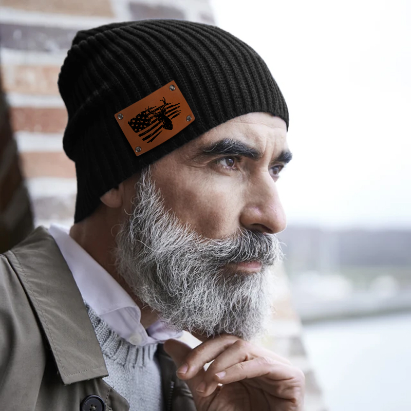 Hunting Deer America Flag Beanie