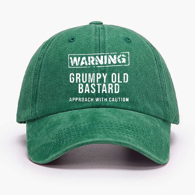 Warning Grumpy Old Bastard Approach With Caution Hat