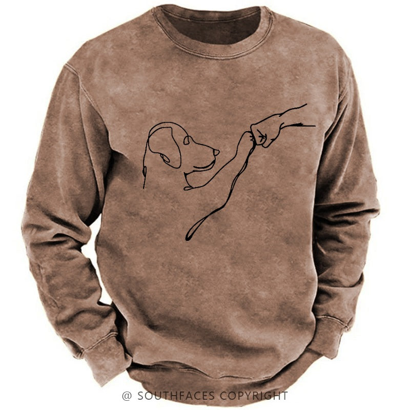 Dog Fist Bump Funny Print Sweatshirt