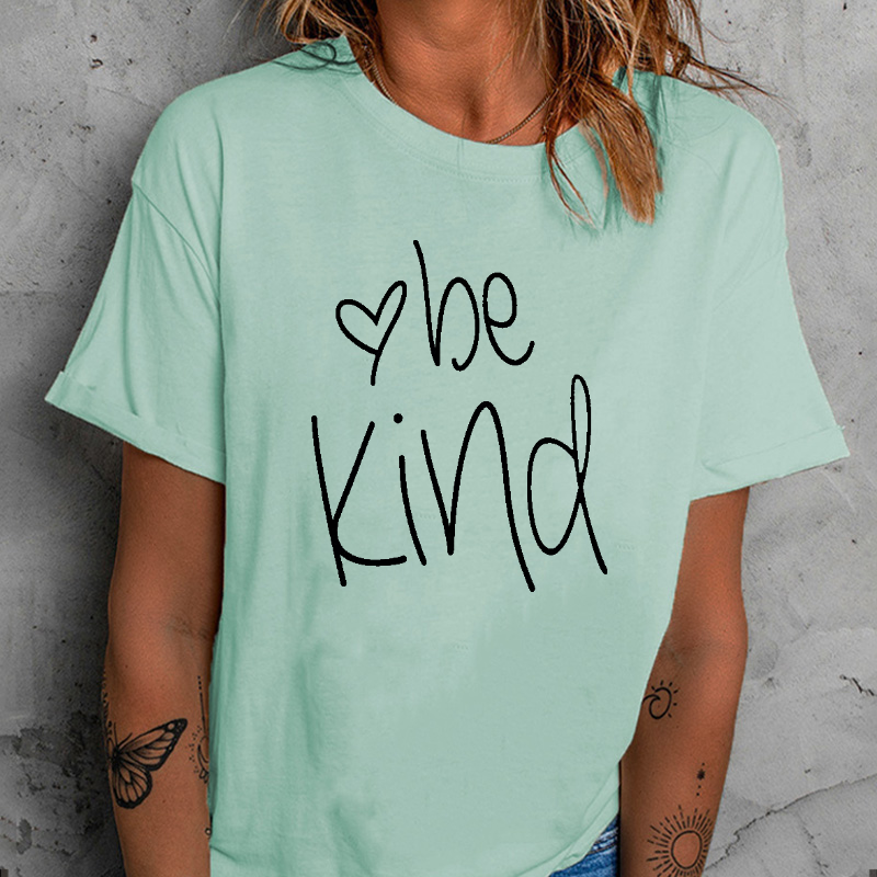 Be Kind Heart Print T-shirt