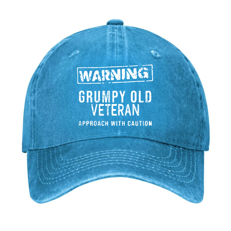 Warning Grumpy Old Veteran Approach With Caution Hat