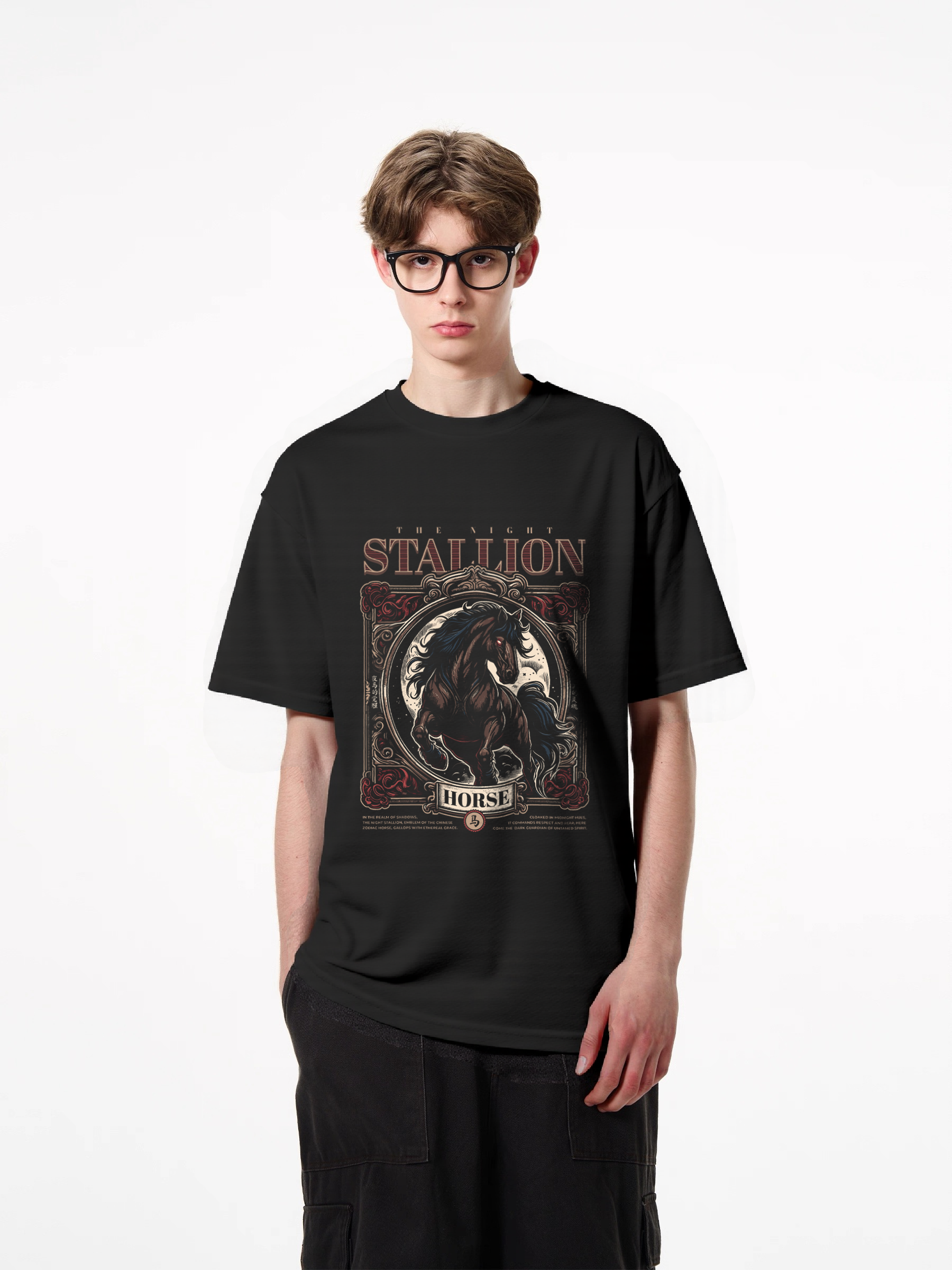 1pcs T Shirt with Stallion Horse Print, Trendy Equestrian Design, Various Colors Available, 180g Pure Cotton, Comfortable Fit, Perfect for Horse Lovers and Trendy Fashion Enthusiasts. Sporty Casual T-Shirts for Active Lifestyles