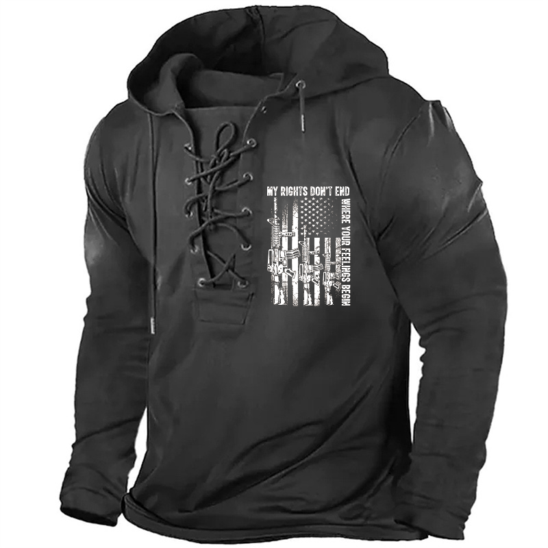 My Rights Don't End Where Your Feelings Begin Usa Flag Gun Retro Hoodie