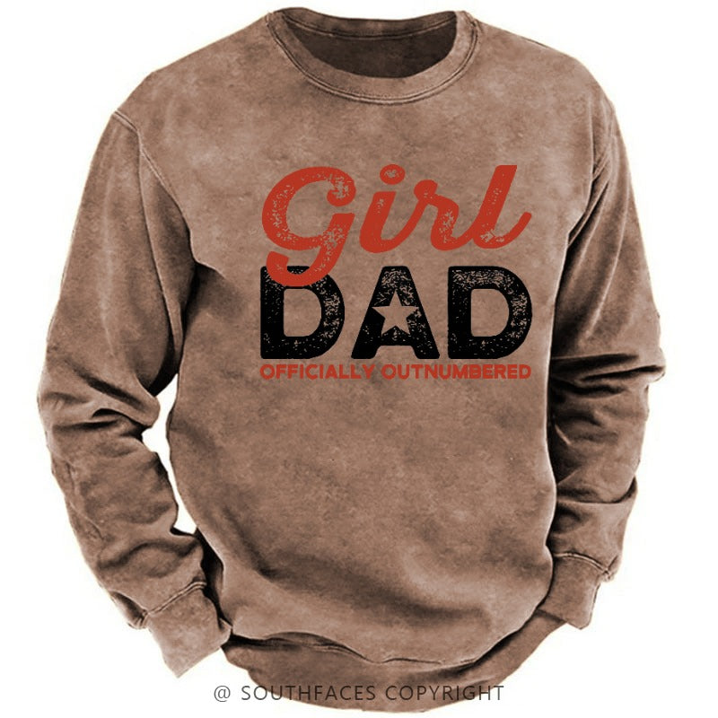 Girl Dad Officially Outnumbered Funny Print Sweatshirt