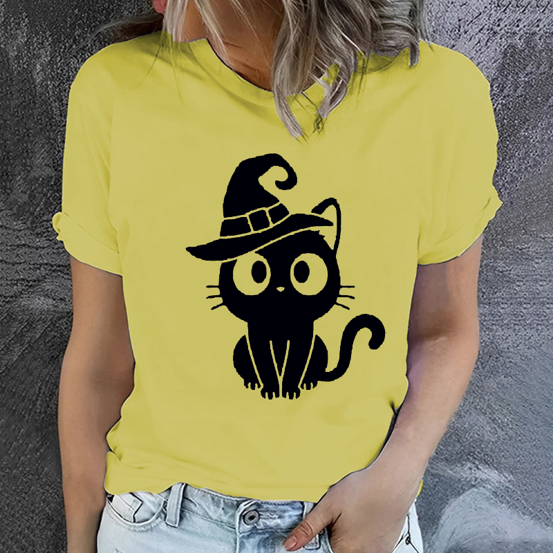 Halloween Womans Cat T-shirt