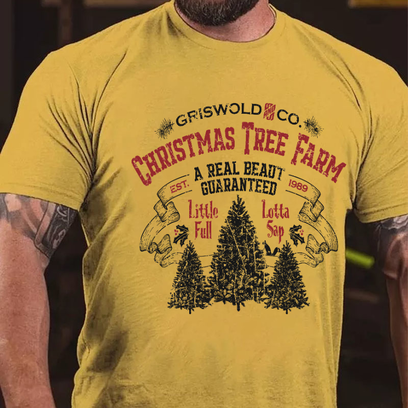 Griswold Co. Christmas Tree Farm A Real Beaut Guaranteed Est. 1989 Funny Men's T-shirt