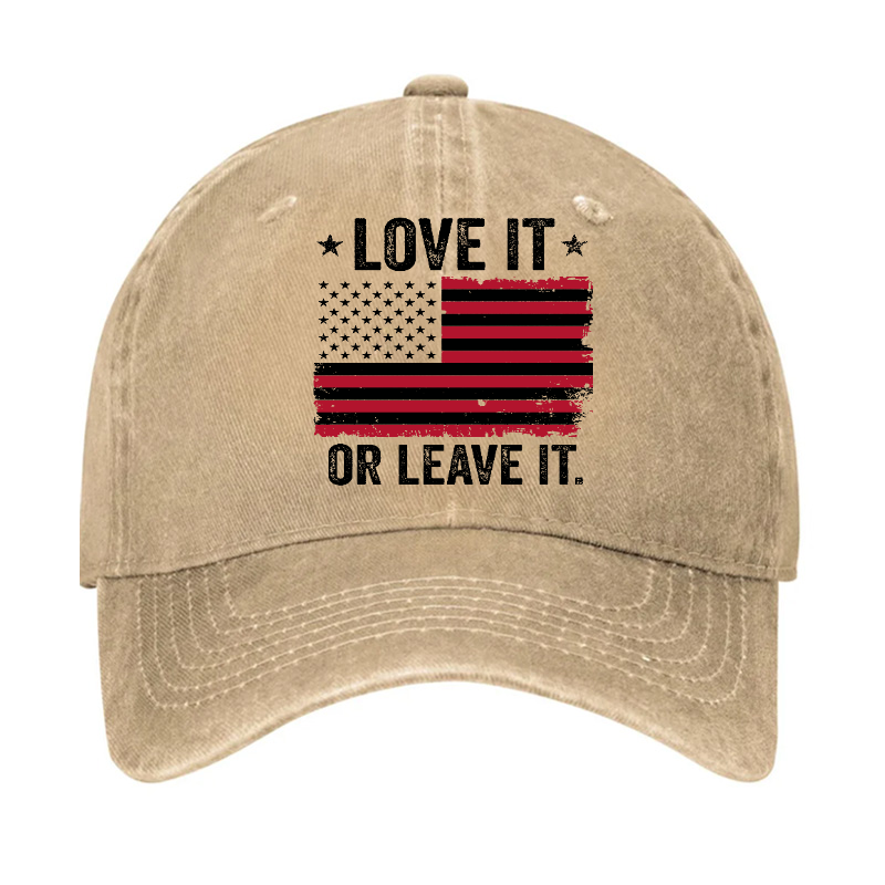 Men'S Love It Or Leave It USA Flag Hat