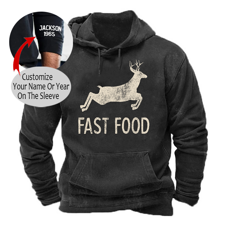 Fast Food Funny Men Hunting Hoodie