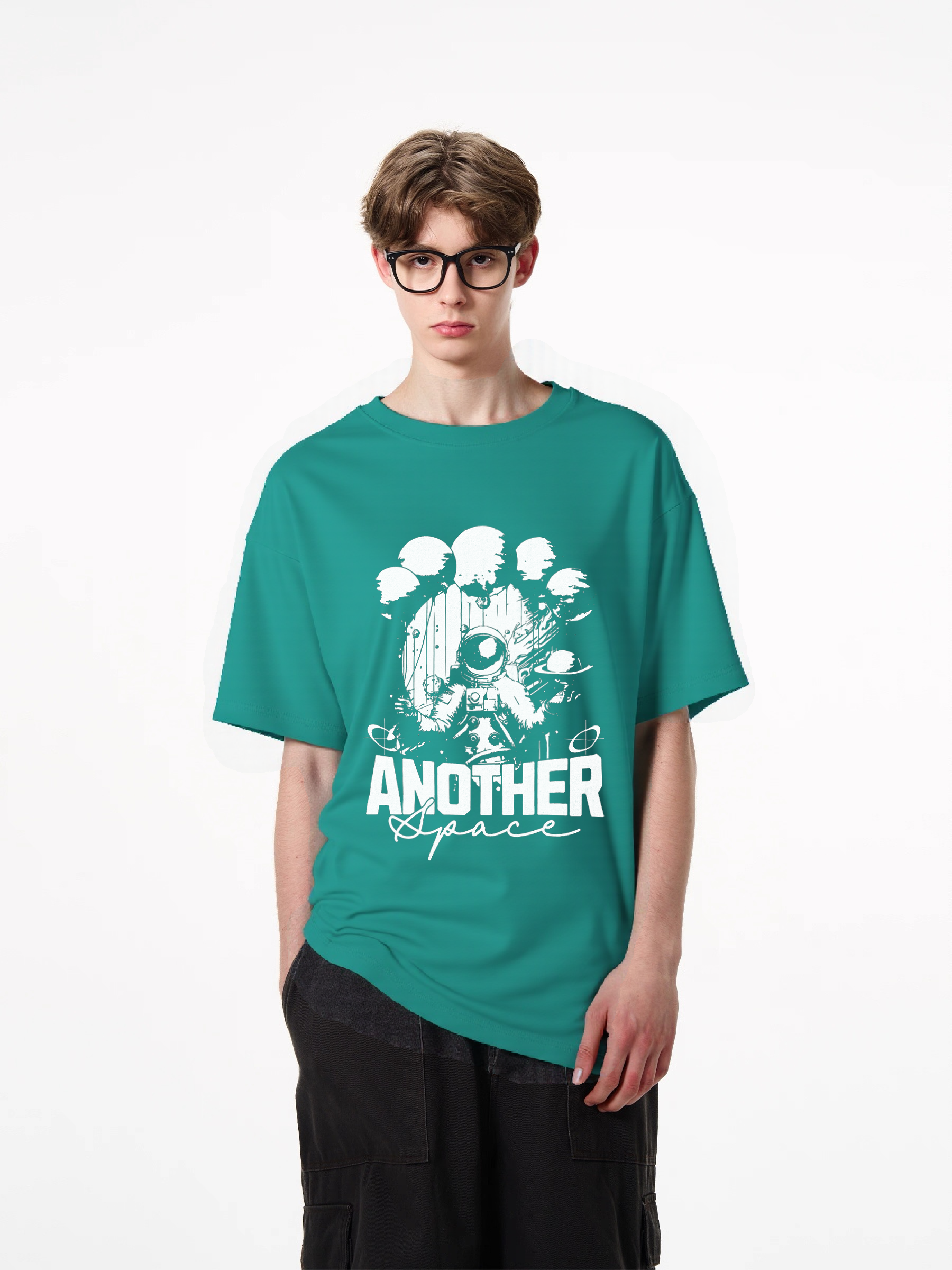 1pcs T Shirt featuring astronaut print, stylish and trendy design in various colors, comfortable 180g pure cotton, perfect for space enthusiasts, spaceman graphic, unique stylish look. Casual Wear Stylish and Casual T-Shirts in Classic