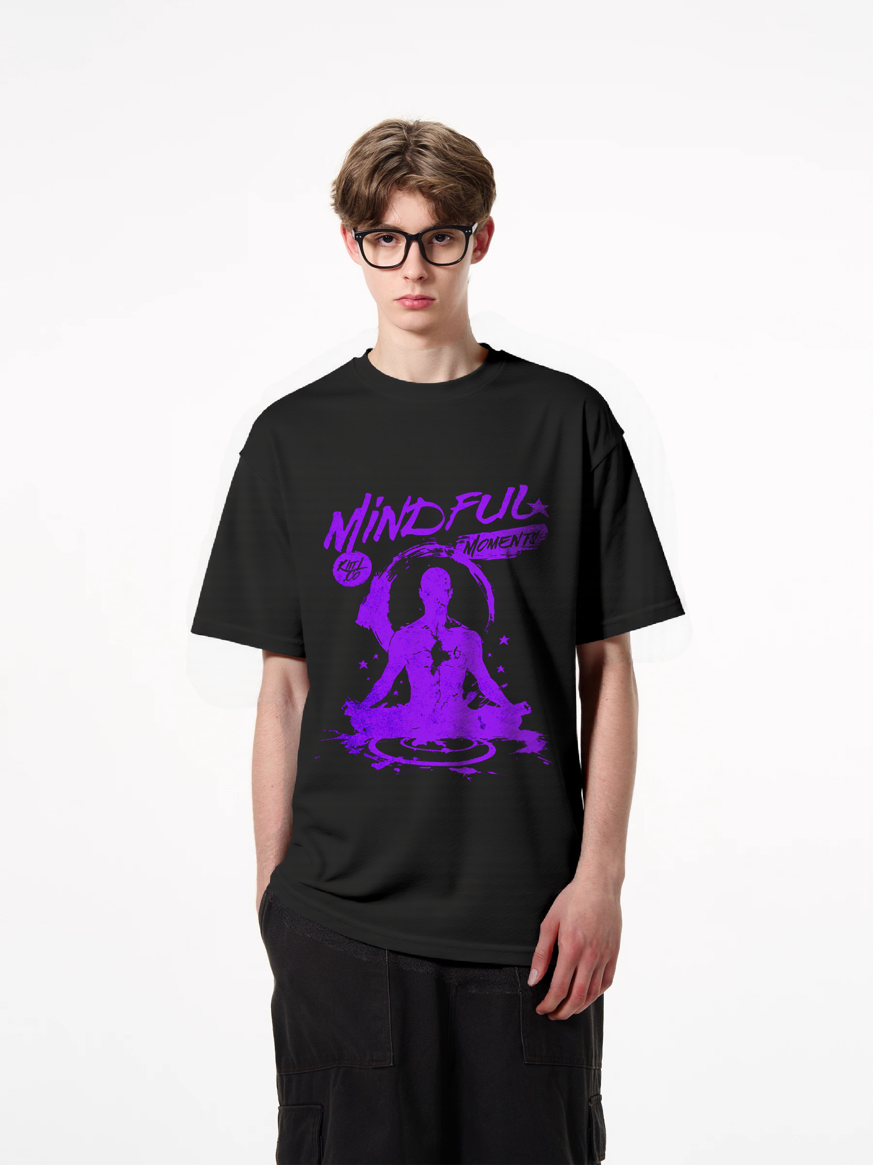 1pcs Mindful Moments T-Shirt featuring a serene silhouette print, perfect for meditation enthusiasts. Available in various colors, this trendy 180g pure cotton top is ideal for everyday wear. Comfy Everyday Tee Heavenly' Designs: