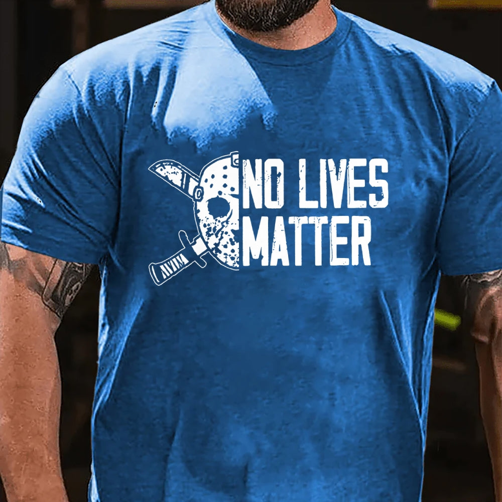Mens Halloween Funny T-shirt Jason No Lives Matter
