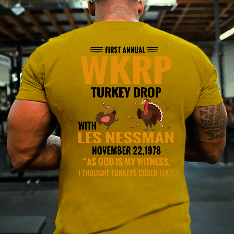 First Annual WKRP Turkey Drop With Les Nessman November 22 1978 T-shirt