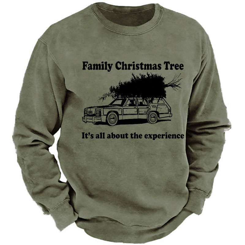 Family Christmas Tree It's All About The Experience Funny Christmas Sweatshirt