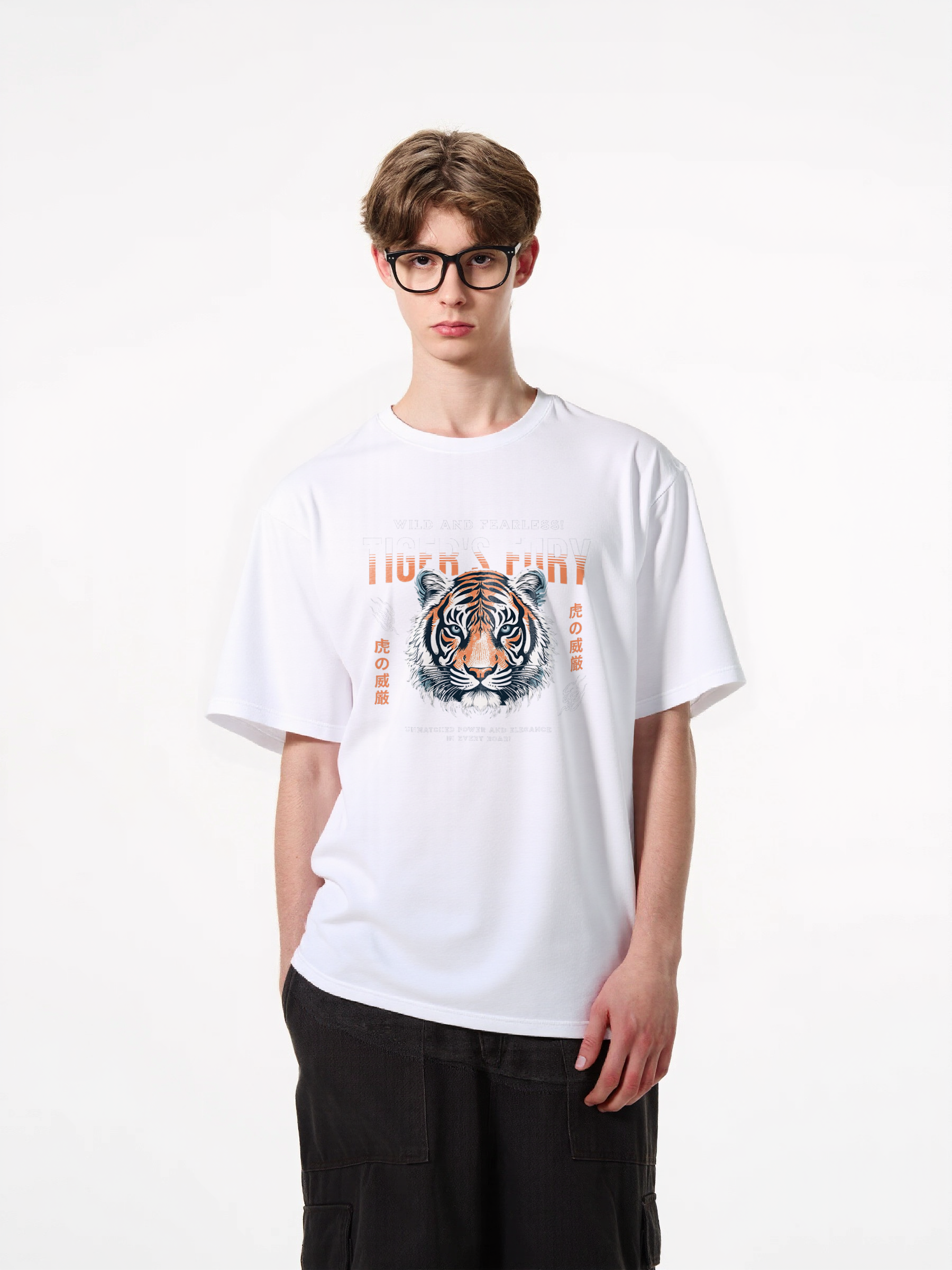 1pcs Trendy Wild Tiger T Shirt Print, 180g Pure Cotton Various Colors Tee, Bold Graphic Design, Ultra Comfortable Unmatched Power and Elegance Statement Top for Men and Women. Casual Tees with Creative Graphics Casual Short Sleeve Tops