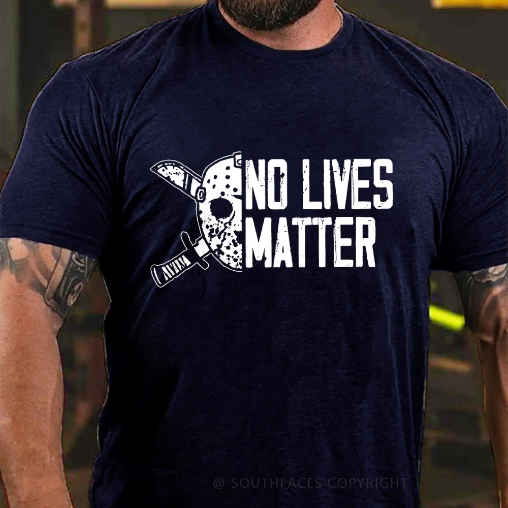 Mens Halloween Funny T-shirt Jason No Lives Matter