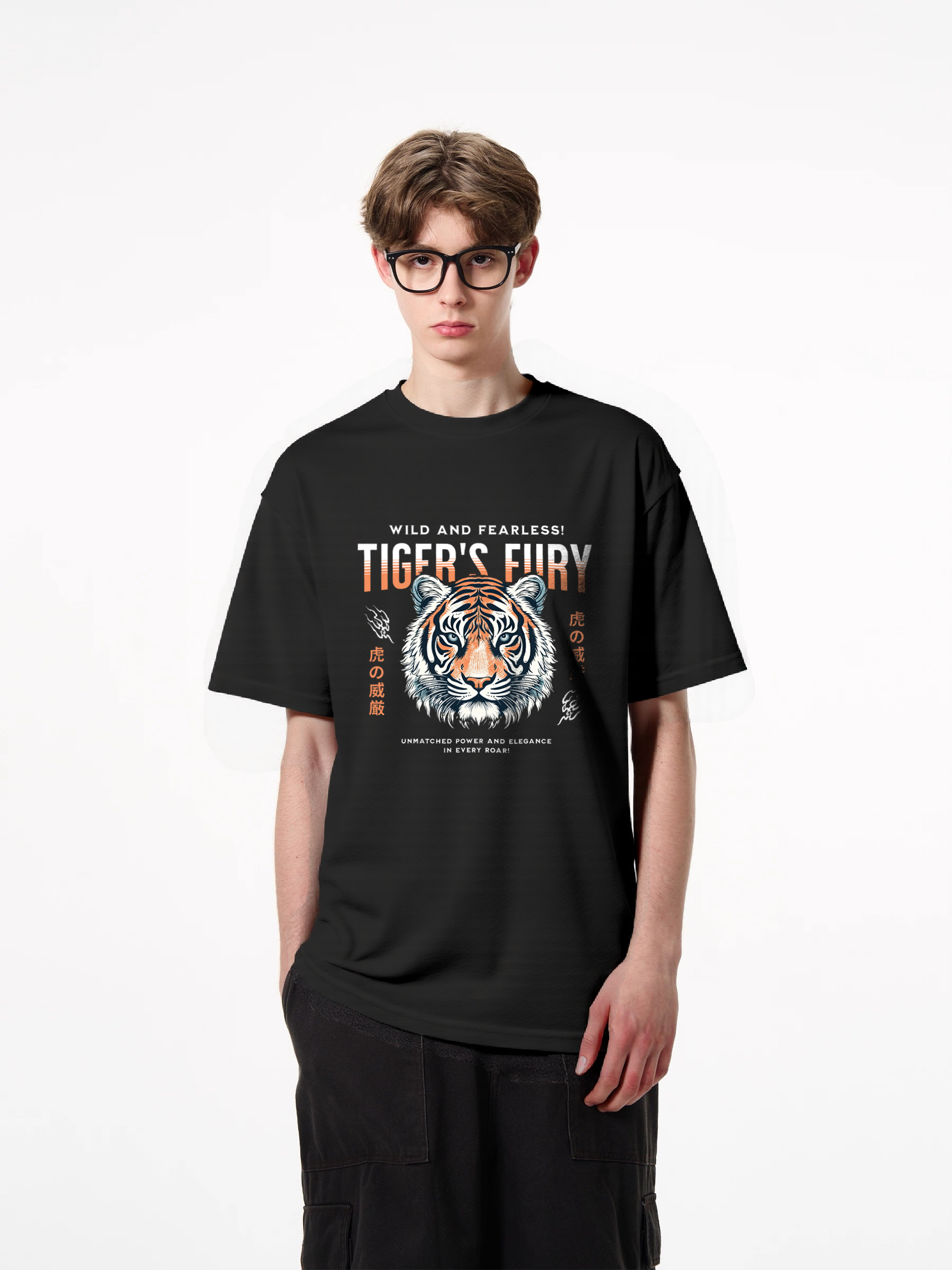 1pcs Trendy Wild Tiger T Shirt Print, 180g Pure Cotton Various Colors Tee, Bold Graphic Design, Ultra Comfortable Unmatched Power and Elegance Statement Top for Men and Women. Casual Tees with Creative Graphics Casual Short Sleeve Tops
