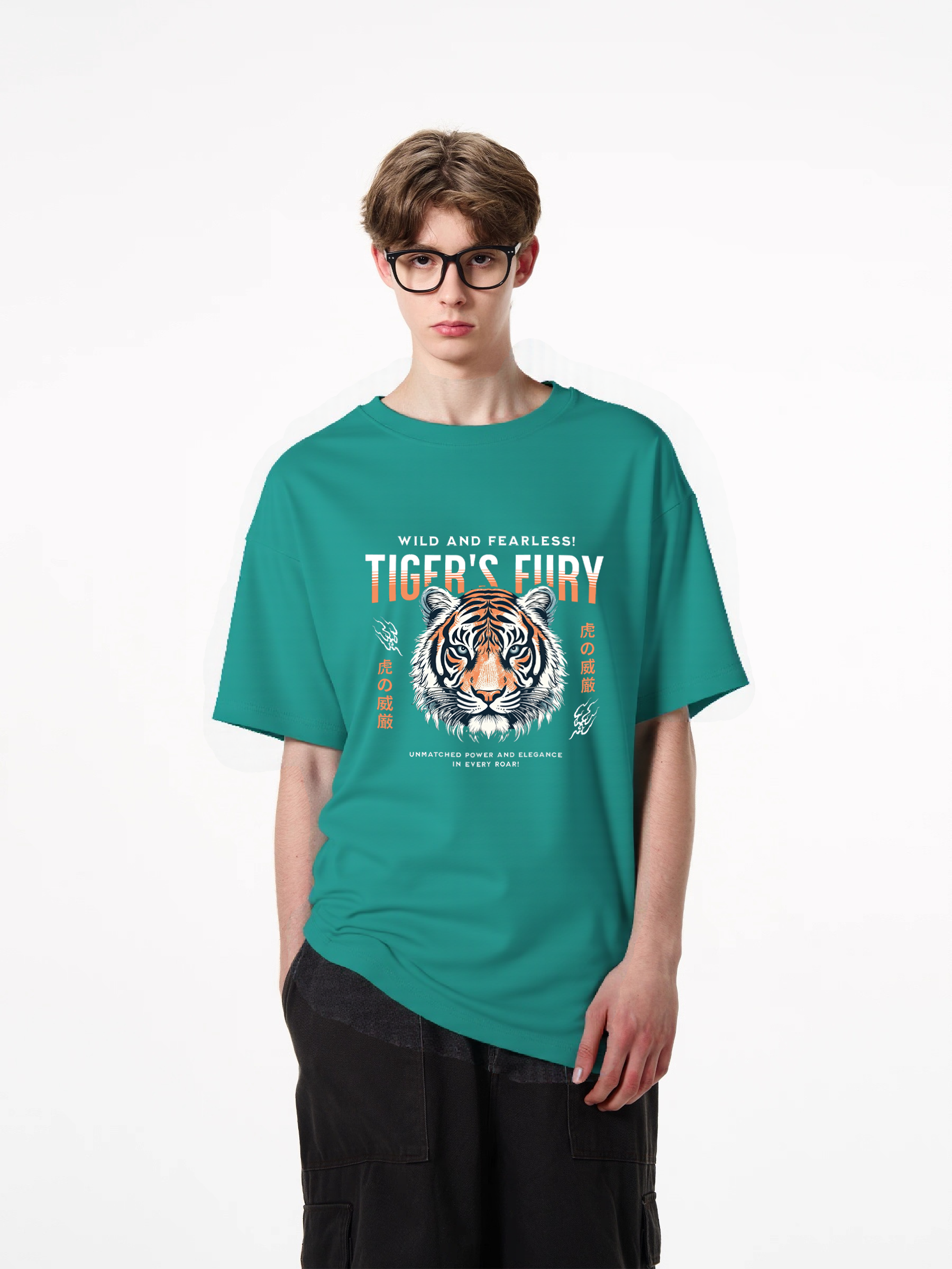 1pcs Trendy Wild Tiger T Shirt Print, 180g Pure Cotton Various Colors Tee, Bold Graphic Design, Ultra Comfortable Unmatched Power and Elegance Statement Top for Men and Women. Casual Tees with Creative Graphics Casual Short Sleeve Tops