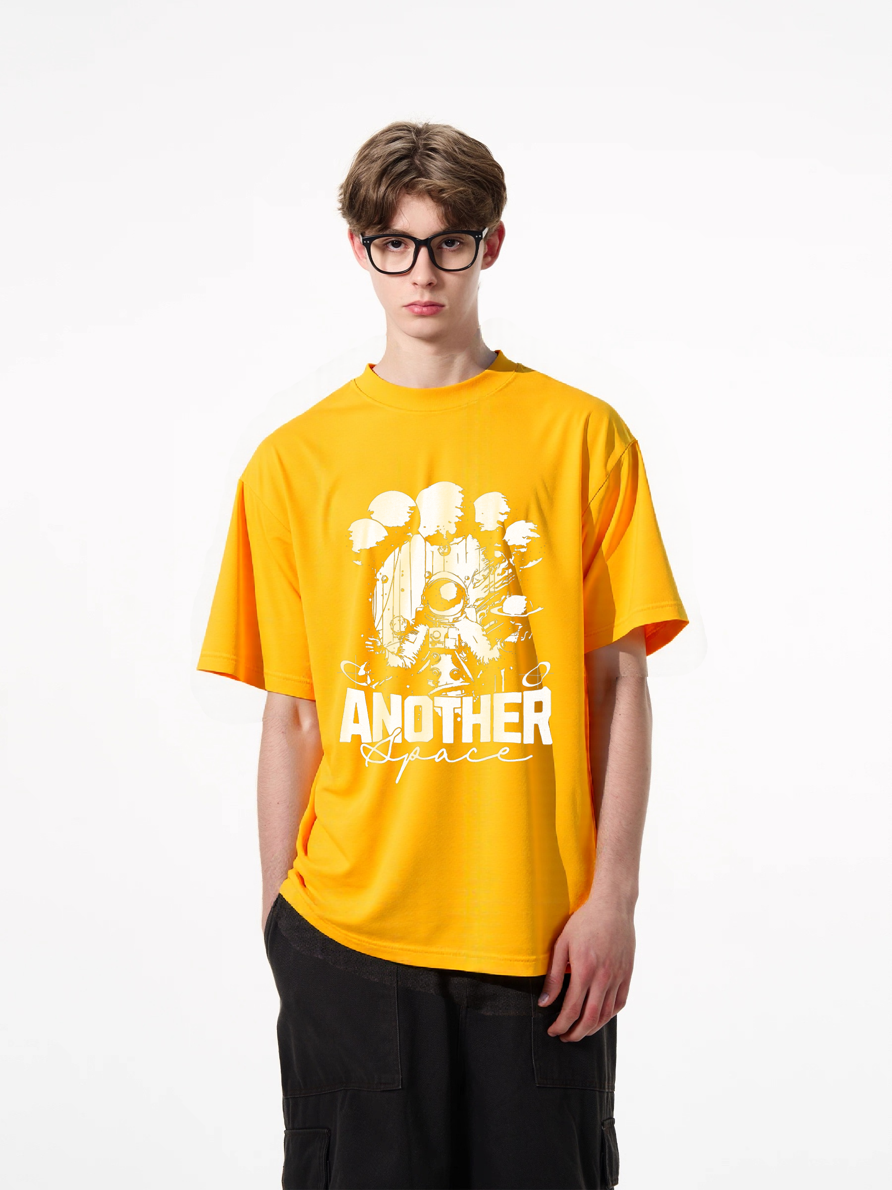1pcs T Shirt featuring astronaut print, stylish and trendy design in various colors, comfortable 180g pure cotton, perfect for space enthusiasts, spaceman graphic, unique stylish look. Casual Wear Stylish and Casual T-Shirts in Classic