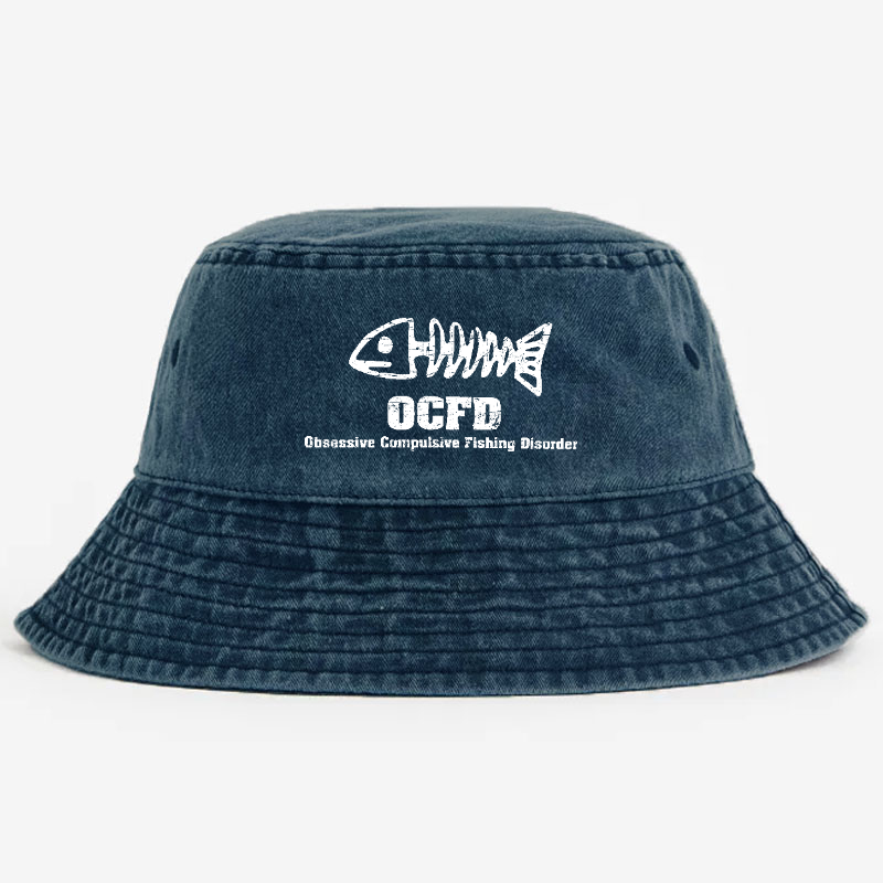 OCFD Obsassive Compulsive Fishing Disorder Funny Fishing Bucket Hat