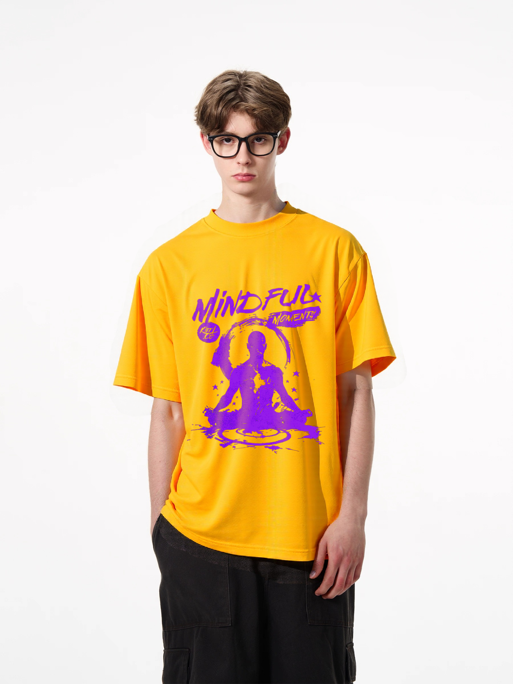 1pcs Mindful Moments T-Shirt featuring a serene silhouette print, perfect for meditation enthusiasts. Available in various colors, this trendy 180g pure cotton top is ideal for everyday wear. Comfy Everyday Tee Heavenly' Designs: