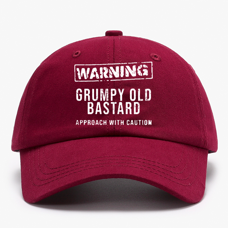 Warning Grumpy Old Bastard Approach With Caution Baseball Hat