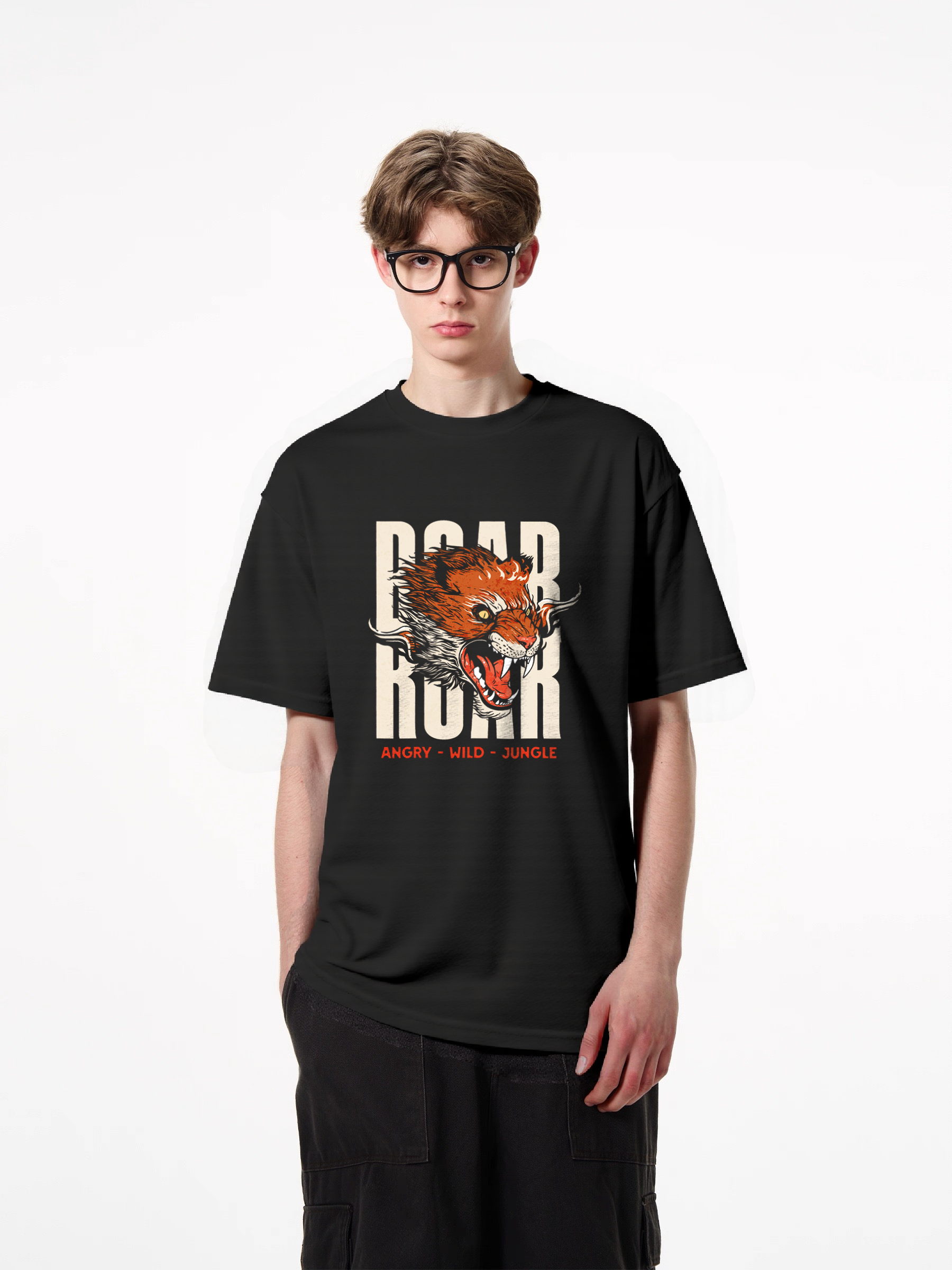 1pcs Trendy T Shirt with Angry Wild Jungle Lion Print 180g pure cotton Various Colors for Men Women Comfortable Stylish Design Lion Inspired Graphic Tee Casual Wear Essential Casual Tops for Summer Cool Casual Looks for Hot Days