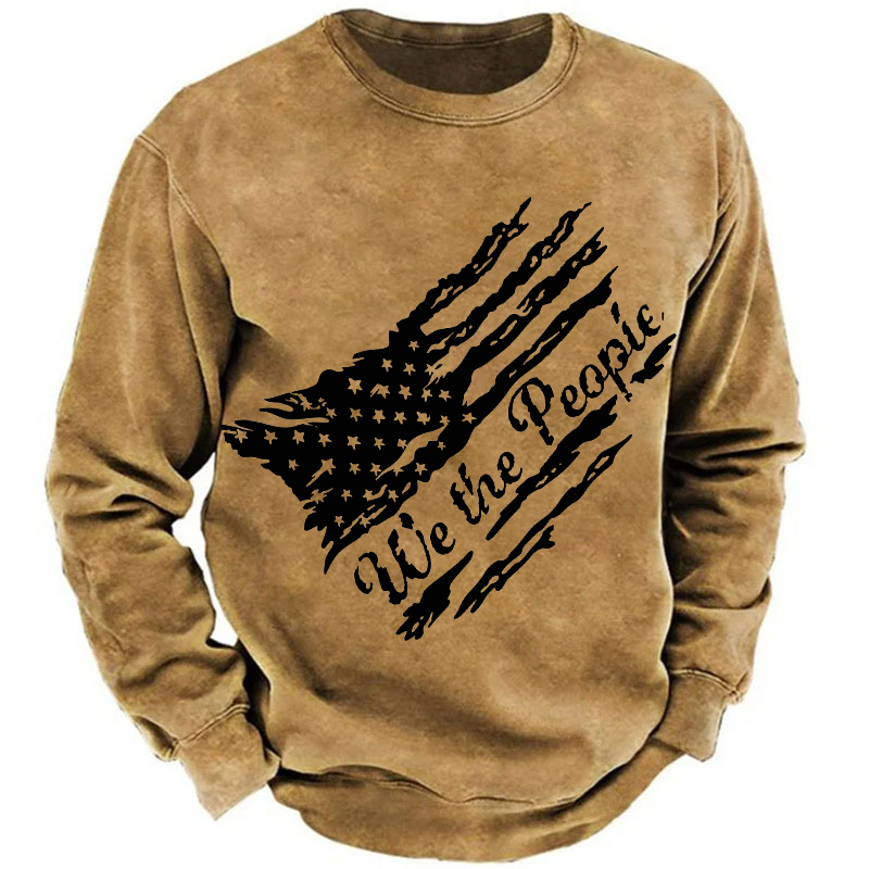 USA Distressed Flag We The People Sweatshirt
