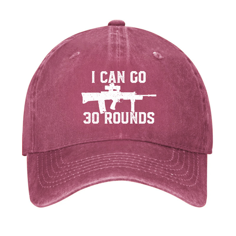 I Can Go 30 Rounds Gun Print Baseball Hat